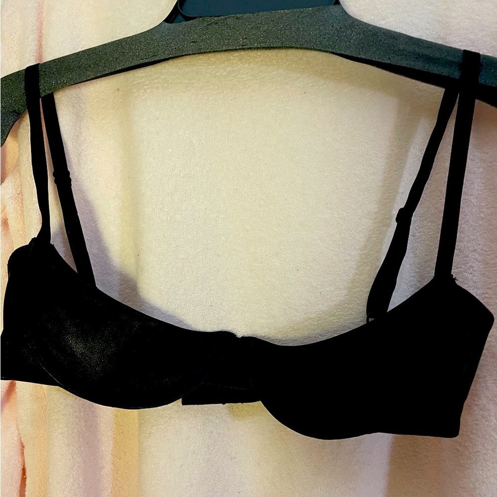 Black Leather Bra
